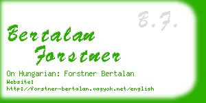 bertalan forstner business card